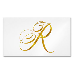 Carte De Visite Magnétique Monogramme personnalisé R Faux Monogrammes Gold F