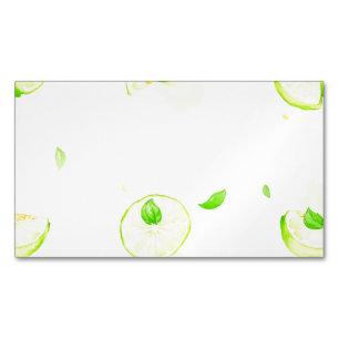 Carte De Visite Magnétique Motif aquarelle tranches de citron vert Art Citron