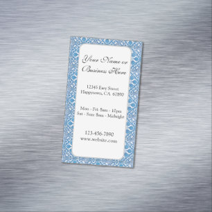 Carte De Visite Magnétique Motif de carrelage vintage bleu blanc personnalisé
