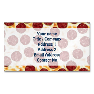 Carte De Visite Magnétique Motif de pizza de pepperoni