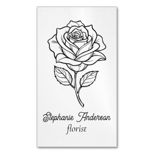 Carte De Visite Magnétique Motif floral élégant moderne fleuriste