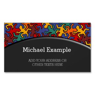 Carte De Visite Magnétique Motif Mosaic Geckos - Couleur Terre