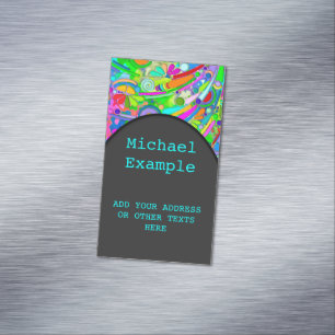 Carte De Visite Magnétique Motif Peint À La Main Et Numériquement Art 18