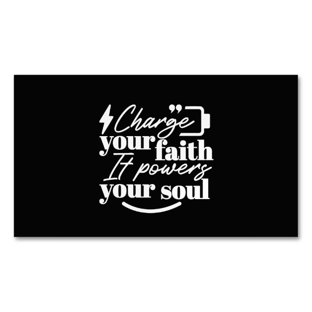 Carte De Visite Magnétique Motivational Christian Quote – Charge Your Faith (devant)