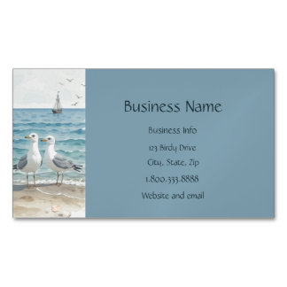 Carte De Visite Magnétique Mouettes à la plage Ocean Sea Water Art Graphic