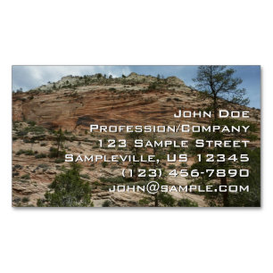 Carte De Visite Magnétique Murs de roche usés dans le parc national de Zion