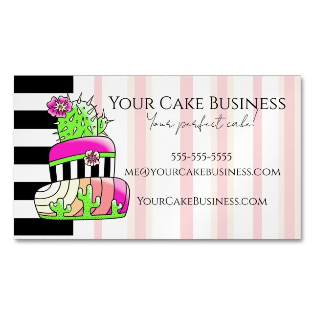 Carte De Visite Magnétique Neon Cactus Business Card (devant)
