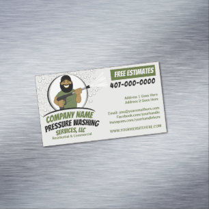 Carte De Visite Magnétique Nettoyage & Lavage à Haute Pression Personnalisabl