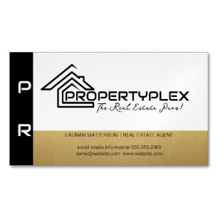 Carte De Visite Magnétique Noir blanc   Logo de la maison