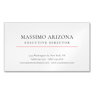 Carte De Visite Magnétique Noir Blanc Minimaliste Simple Uni