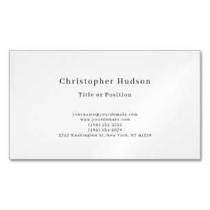 Carte De Visite Magnétique Noir & Blanc Simple Plain Minimaliste