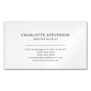 Carte De Visite Magnétique Noir & Blanc Tendance Professionnel Simple Minimal