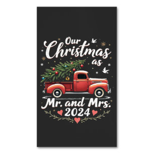 Carte De Visite Magnétique Notre Noël en tant que M. et Mme 2024 Couples asso
