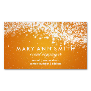 Carte De Visite Magnétique Orange argentée professionnelle élégante de vag