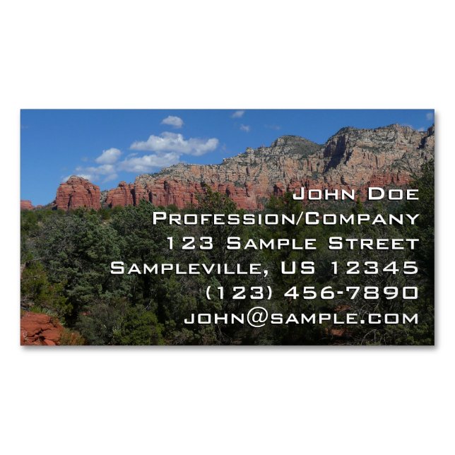 Carte De Visite Magnétique Panorama de Red Rocks à Sedona Arizona (devant)