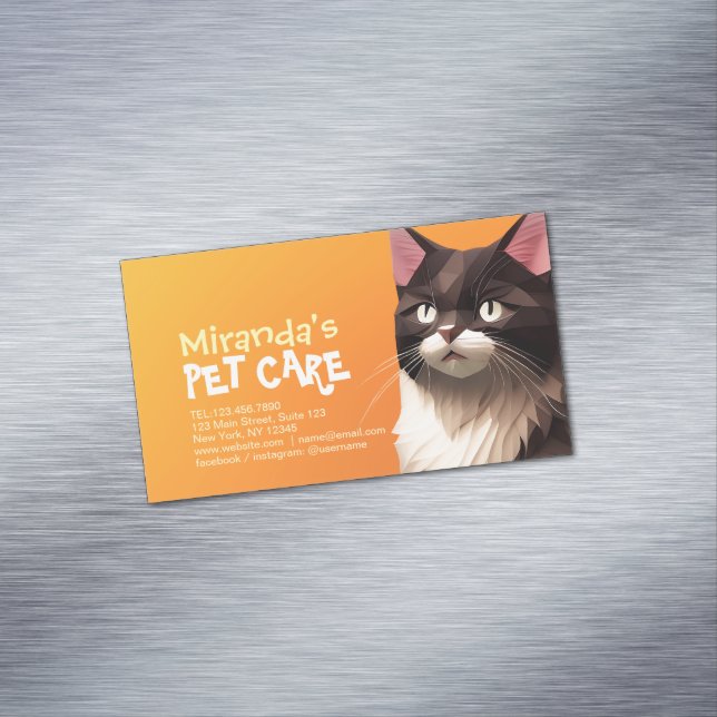 Carte De Visite Magnétique Papier de chat Coupe Art Animaux de compagnie Food (In Situ)