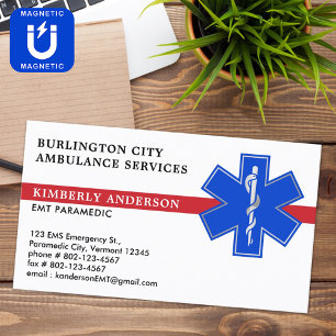 Carte De Visite Magnétique Paramètre Urgence Ambulance Médicale Étoile De Vie