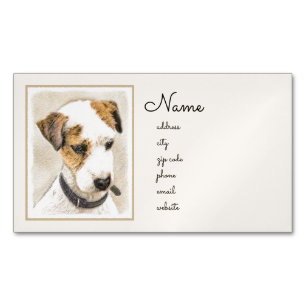 Carte De Visite Magnétique Parson Jack Russell Terrier Peinture - Chien Art