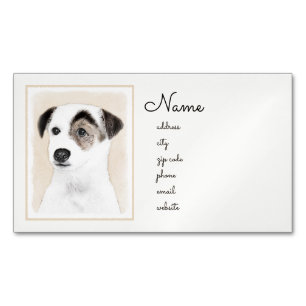 Carte De Visite Magnétique Parson Jack Russell Terrier Peinture - Chien Art