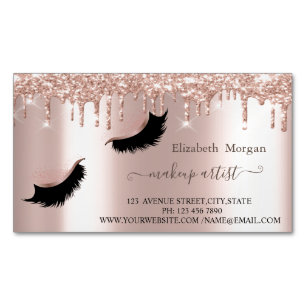 Carte De Visite Magnétique Parties scintillant moderne Drives Faux Lashes, Ma