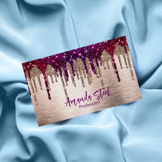 Carte De Visite Magnétique Parties scintillant rose rouge mignonne moderne Dr (Créateur téléchargé)