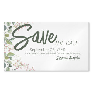 Carte De Visite Magnétique Pastel Aquarelle Florale Fête des mariées frontièr