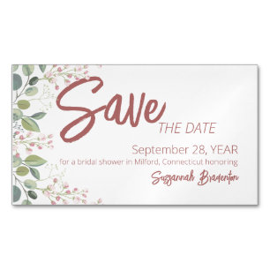 Carte De Visite Magnétique Pastel Aquarelle Florale Fête des mariées frontièr