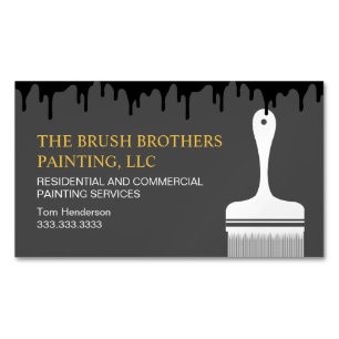 Carte De Visite Magnétique Peintre de maison professionnelle Jaune Noir