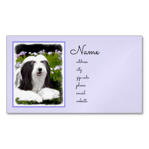 Carte De Visite Magnétique Peinture à collie à poils - Joli art original de c