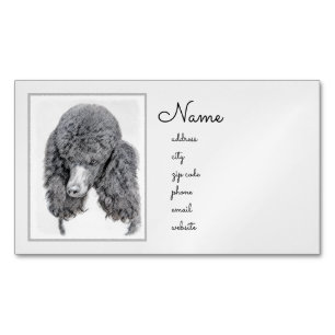 Carte De Visite Magnétique Peinture à paille noire standard - Art du chien