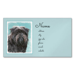 Carte De Visite Magnétique Peinture Affenpinscher - Joli art original chien