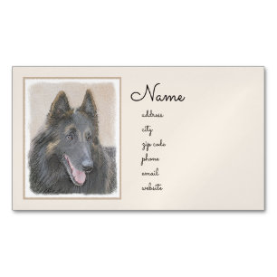 Carte De Visite Magnétique Peinture belge Tervuren - Cute Original Chien Art