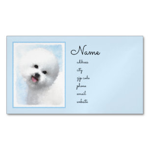 Carte De Visite Magnétique Peinture Bichon Frise - Cute Original Chien Art