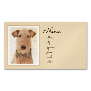 Carte De Visite Magnétique Peinture d'Airedale Terrier - Cute Art Original