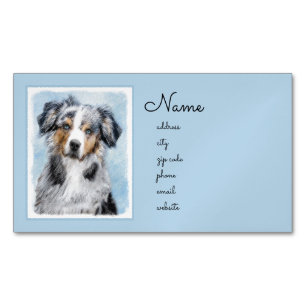 Carte De Visite Magnétique Peinture de berger américaine miniature - Chien Ar