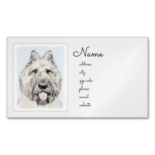 Carte De Visite Magnétique Peinture de Bouvier des Flandres - Art original de