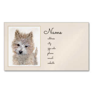 Carte De Visite Magnétique Peinture de chiot Cairn Terrier - Art original de