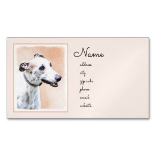 Carte De Visite Magnétique Peinture Greyhound - Cute Original Chien Art