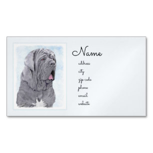 Carte De Visite Magnétique Peinture Mastiff Neopolitan - Art Chien original
