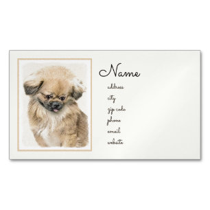 Carte De Visite Magnétique Peinture Pekingese - Cute Original Chien Art