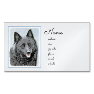 Carte De Visite Magnétique Peinture Schipperke - Cute Original Chien Art