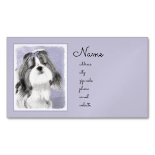 Carte De Visite Magnétique Peinture Shih Tzu - Cute Original Chien Art