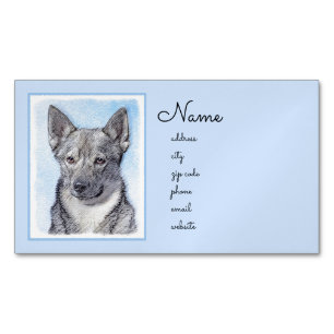 Carte De Visite Magnétique Peinture Suédoise Vallhund - Cute Original Chien A
