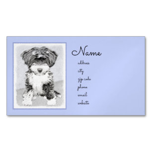 Carte De Visite Magnétique Peinture Tibétaine Terrier - Cute Original Chien A