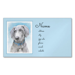 Carte De Visite Magnétique Peinture Weimaraner - Joli art original chien