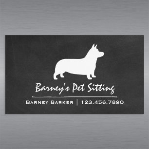 Carte De Visite Magnétique Pembroke Welsh Corgi Race Silhouette