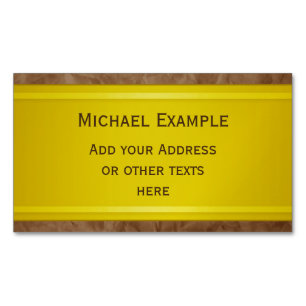 Carte De Visite Magnétique Pentes STRIPES - jaune + votre texte
