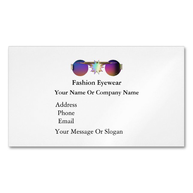 Carte De Visite Magnétique Personalize Fashion Eyewear Sunglasses Vendors (devant)
