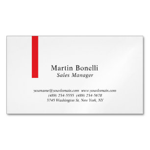 Carte De Visite Magnétique Personnalisé Professionnel Classique Noir & Blanc