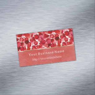 Carte De Visite Magnétique Pétales de Rose Rouge Nom de l'entreprise de fleur